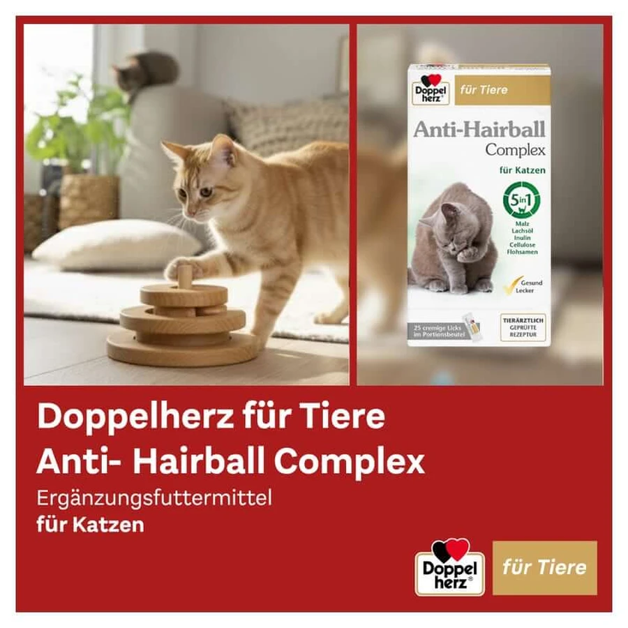 Doble Corazón para Animales Complejo Anticaída para Gatos 25X10 g