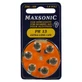 Batterijen voor hoortoestellen Maxsonic PR13 6 stuks.