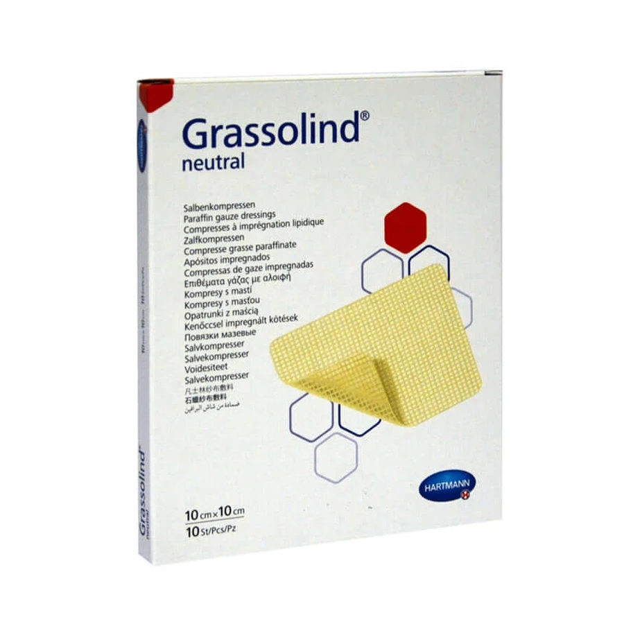 Grassolind pomada compresas 10x10 cm ste 10 uds.