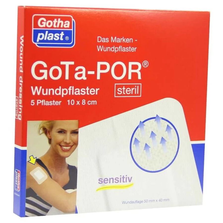 Gota-por Tencuială pentru răni sterilă 80x100 mm 5 buc