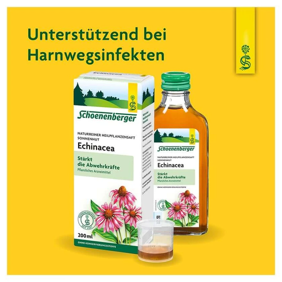 Schoenenberger Echinacea puro zumo natural de plantas medicinales 200 ml