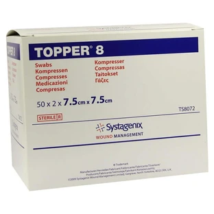 Topper 8 kompressen 7,5x7,5 cm steriel 50X2 st.