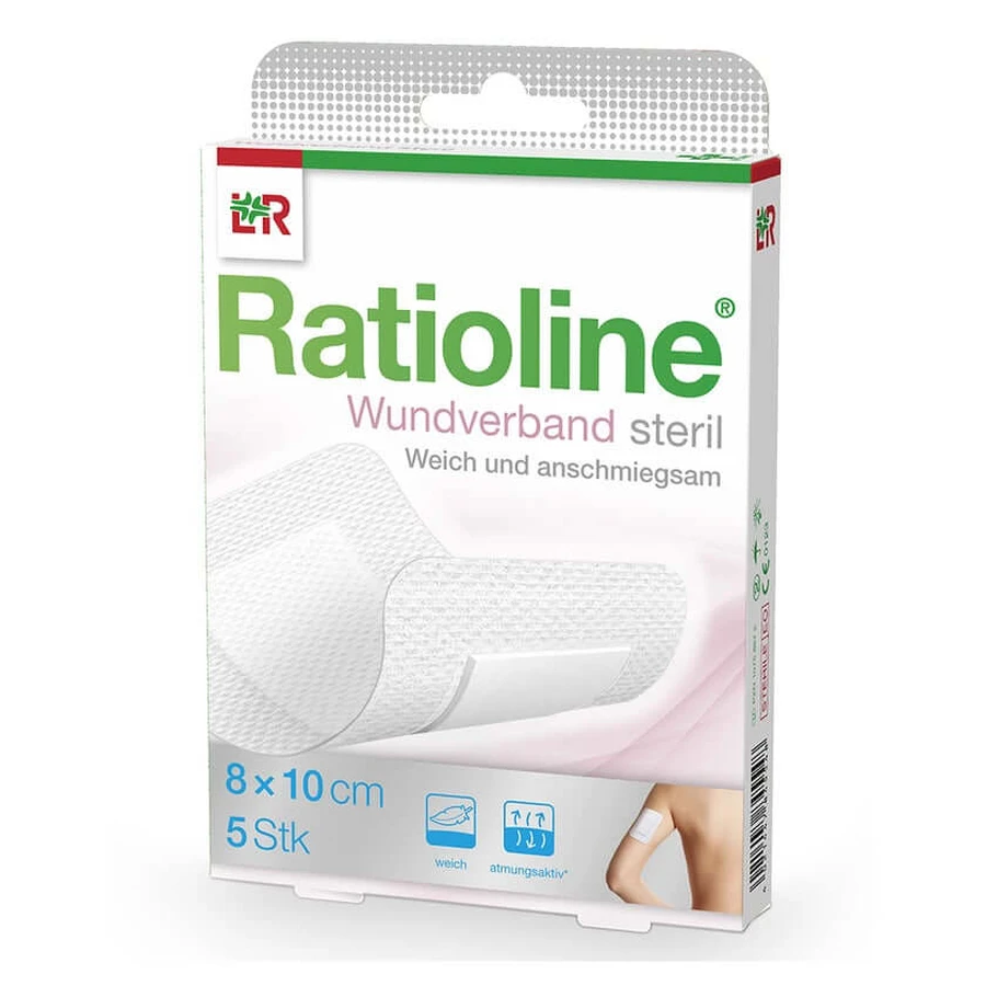 Ratioline wound dressing 10x8 cm sterile 5 pcs.