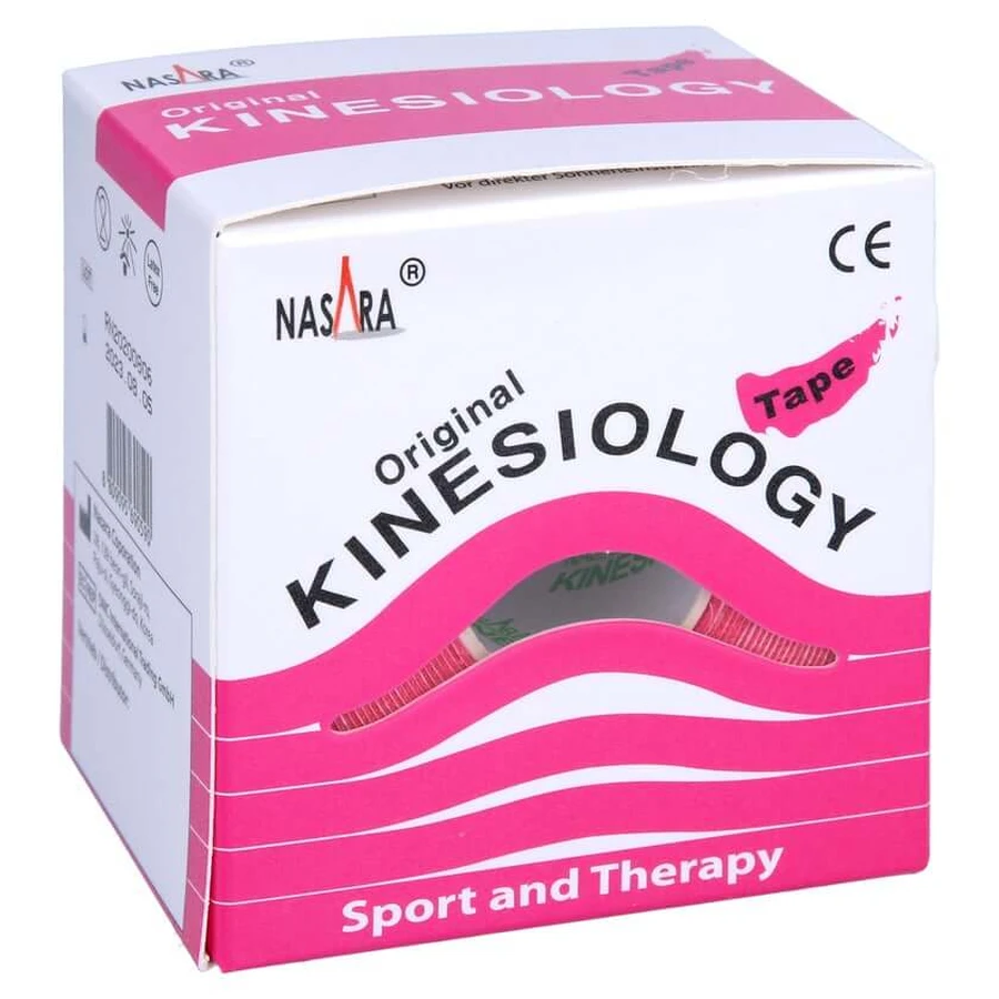 Nasara Kinesiology Tape 5 cmx5 m pink 1 pc