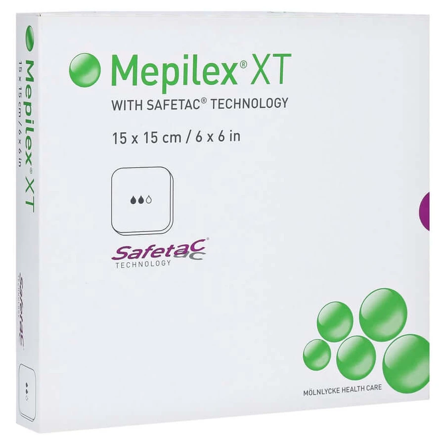 Mepilex XT 15x15 cm foam dressing 5 pcs.