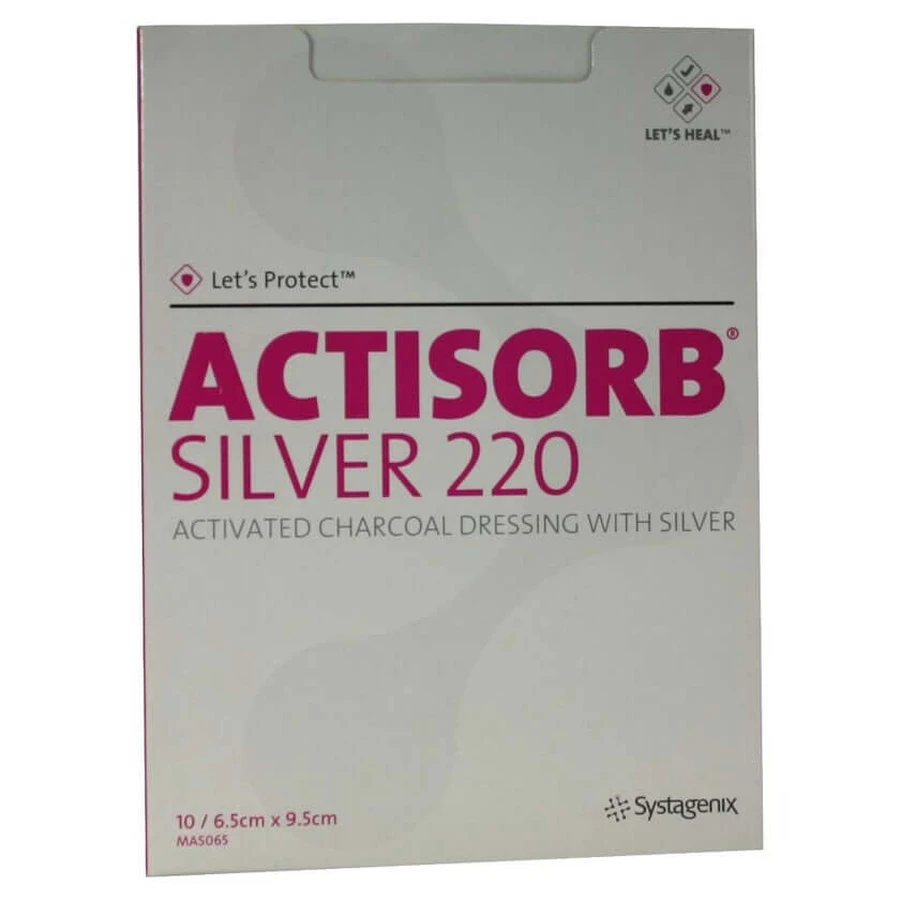 Actisorb 220 Silver 6,5x9,5 cm steril Ko 10 St