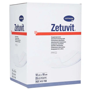 Zetuvit absorberende kompressen steriel 10x10 cm 25 st.