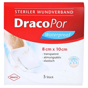 Dracopor Wodoodporny opatrunek na rany 8x10cm sterylny 5 szt.