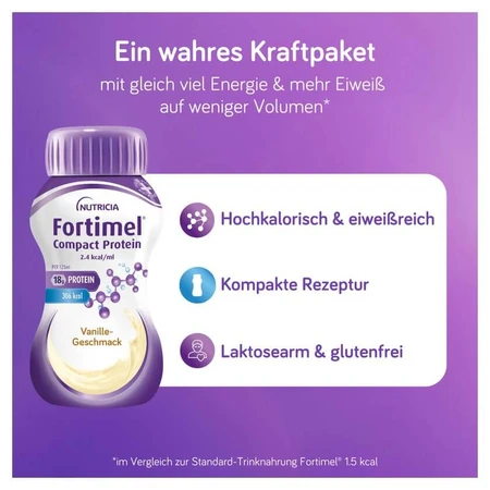 Fortimel Compact Eiwit 2,4 Kcal Vanille 4X125 ml