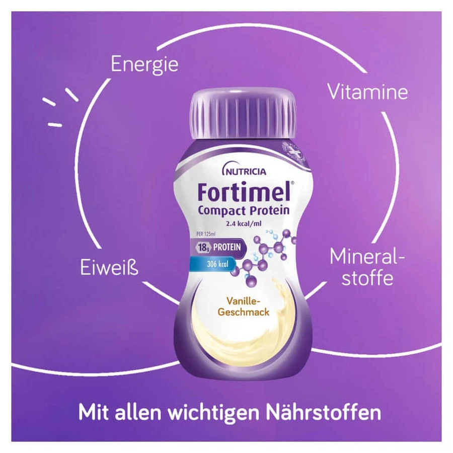 Fortimel Compact Eiwit 2,4 Kcal Vanille 4X125 ml