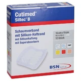Cutimed Siltec B Foam bandage 15x15 Cm with adhesive 12 pcs.