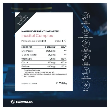 Inositol complex chromium+vitamin B6+folic acid Kps. 240 pcs.
