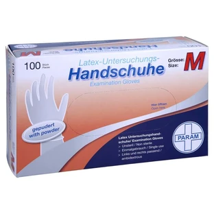 Wegwerphandschoenen latex gepoederd M 100 stuks