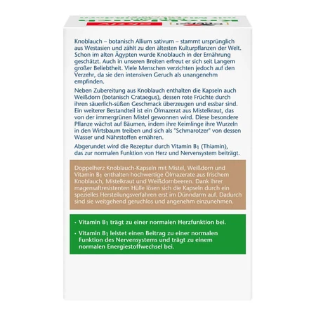 Double heart garlic capsules with mistletoe+white thorn+vitamin B1 270 Capsules