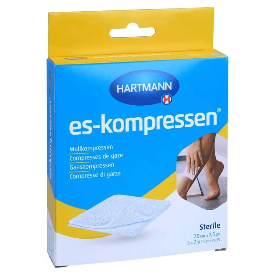 Compresses stériles 7,5x7,5 cm 8 plis 5X2 pcs.