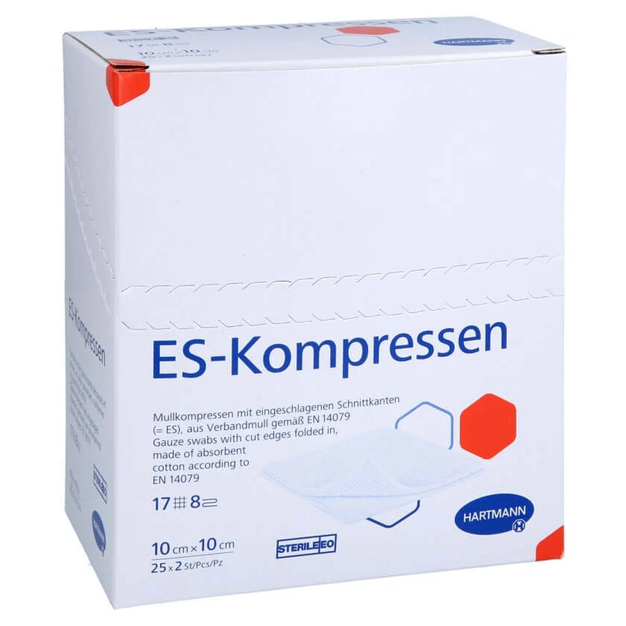 Es-compresas estériles 10x10 cm 8 pliegues 25X2 unid.