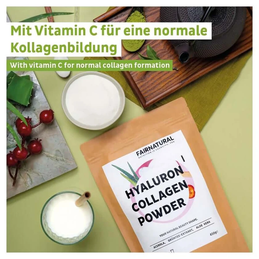 Fairnatural Collageen Hyaluron+vitamine C poeder 450 g