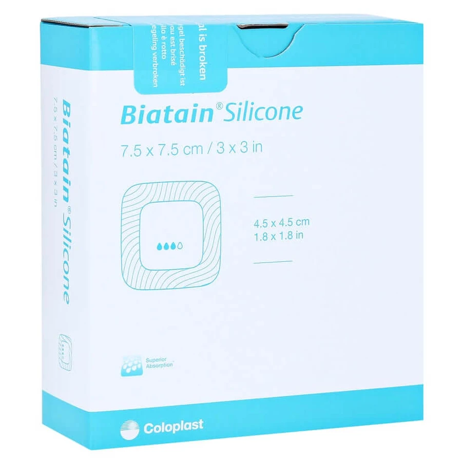 Biatain Silicone foam dressing 7.5x7.5 c 10 pcs.