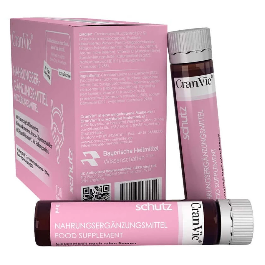 CranVie Cranberry & Hibiscus Trinkshots 10X10 ml, BHW Bayerische Heilmittel