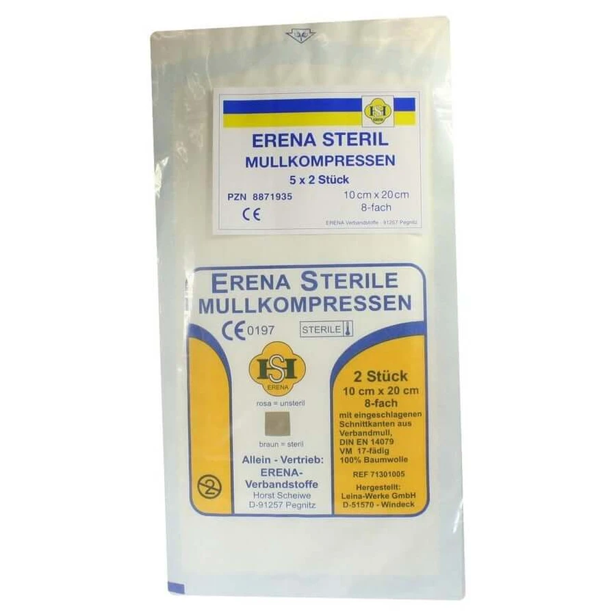 Compresas de gasa estéril Erena 10x20 cm 8x5X2 uds.
