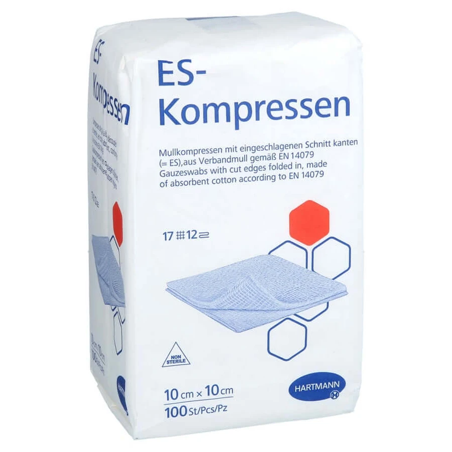 Es-compressen niet-steriel 10x10 cm 12-voudig 100 st.