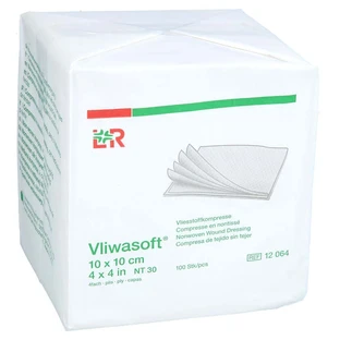 Vliwasoft compresas no tejidas no estériles 10x10 cm 4l. 100 unid.