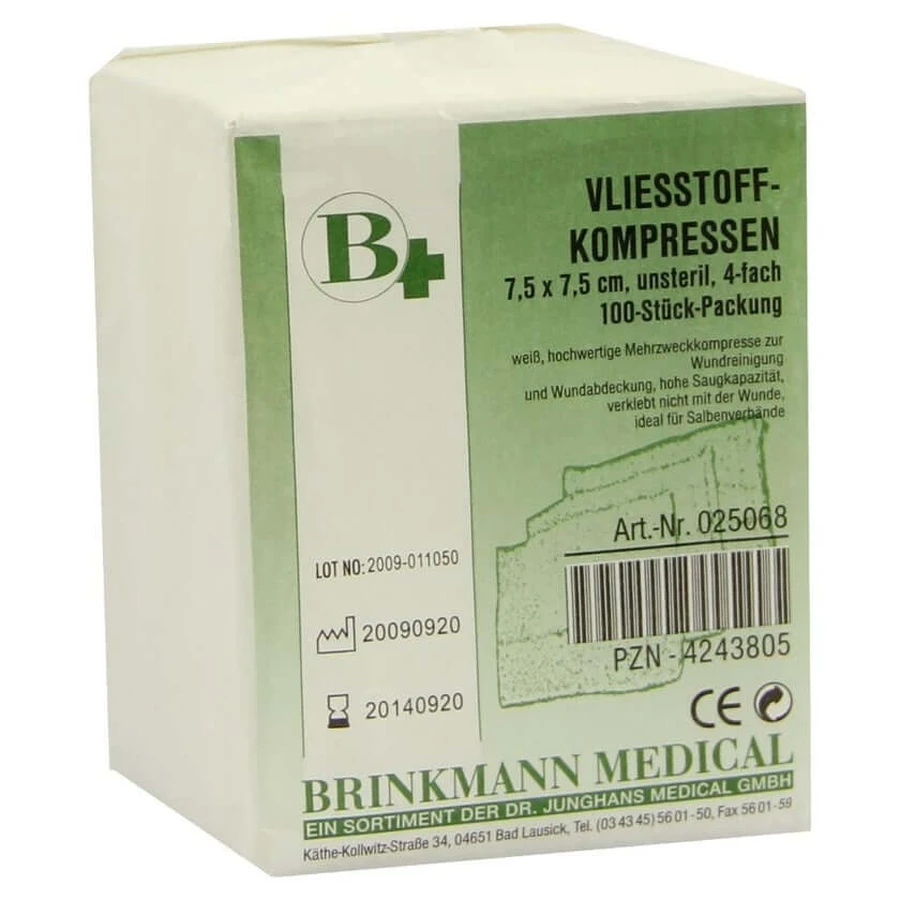 Compresses non tissées non stériles 7.5x7.5 c 100 pcs.