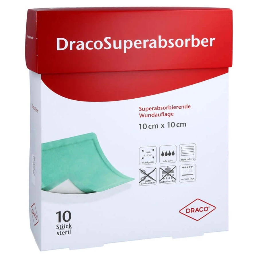 Dracosuperabsorber 10x10 cm Wundauflage 10 St