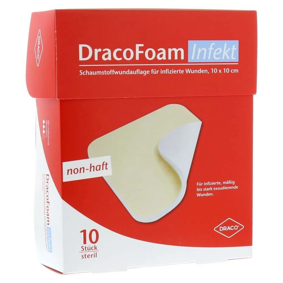 Dracofoam Infect Foam Wound Dressing 10x10 10 pcs.