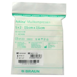 Askina compresses de gaze 7,5x7,5cm stériles 5X2 pcs.