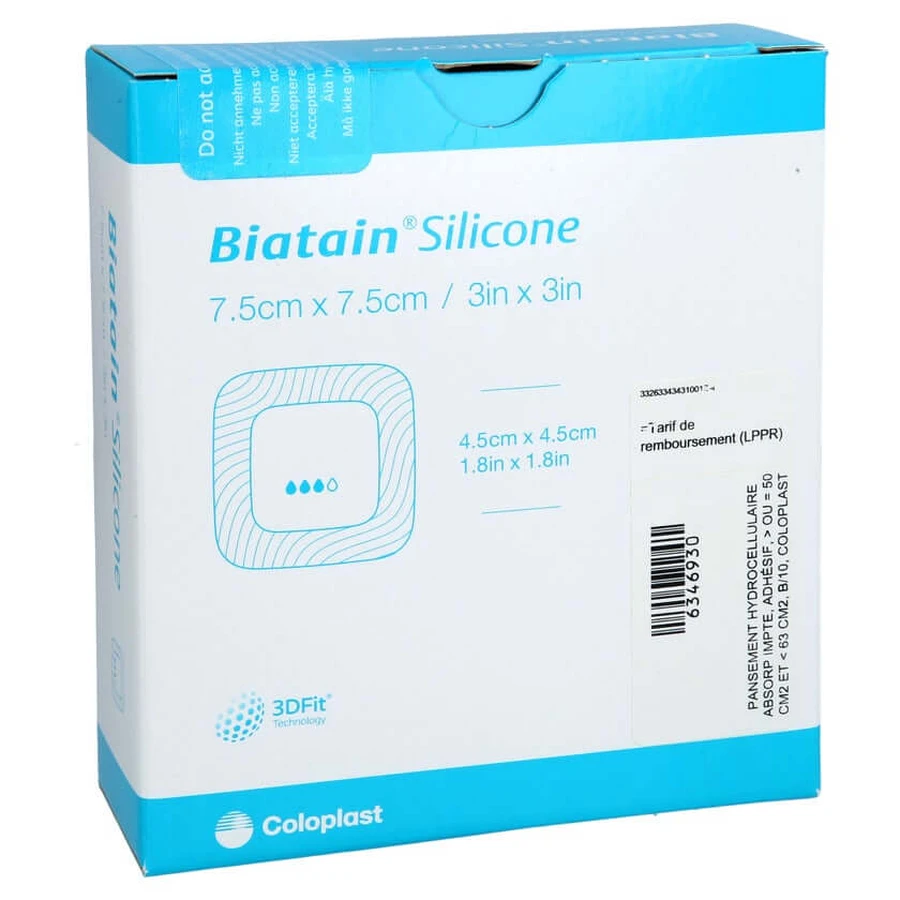 Biatain Silicone Foam Dressing 7.5x7.5 Cm 10 pcs.