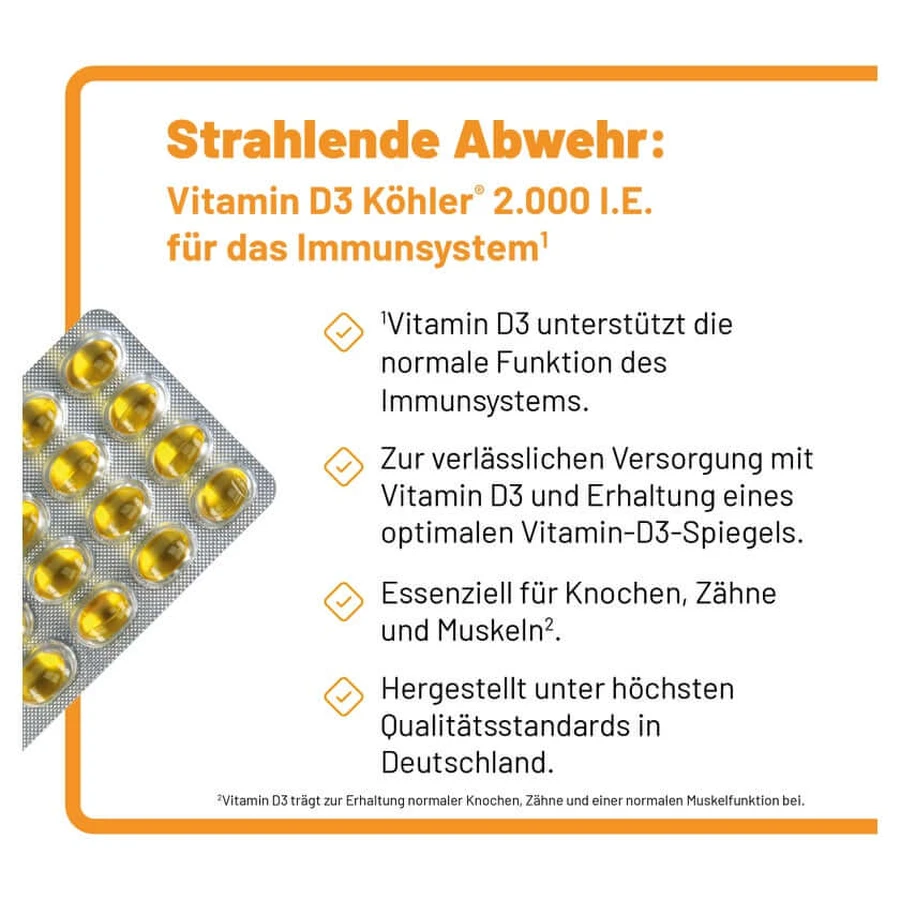 Vitamin D3 Köhler 2,000 IU 20 St