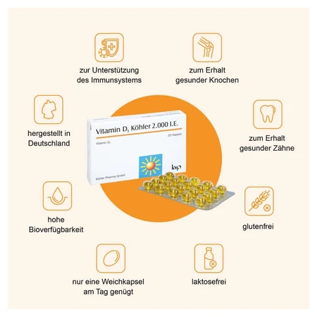 Vitamin D3 Köhler 2,000 IU 20 St