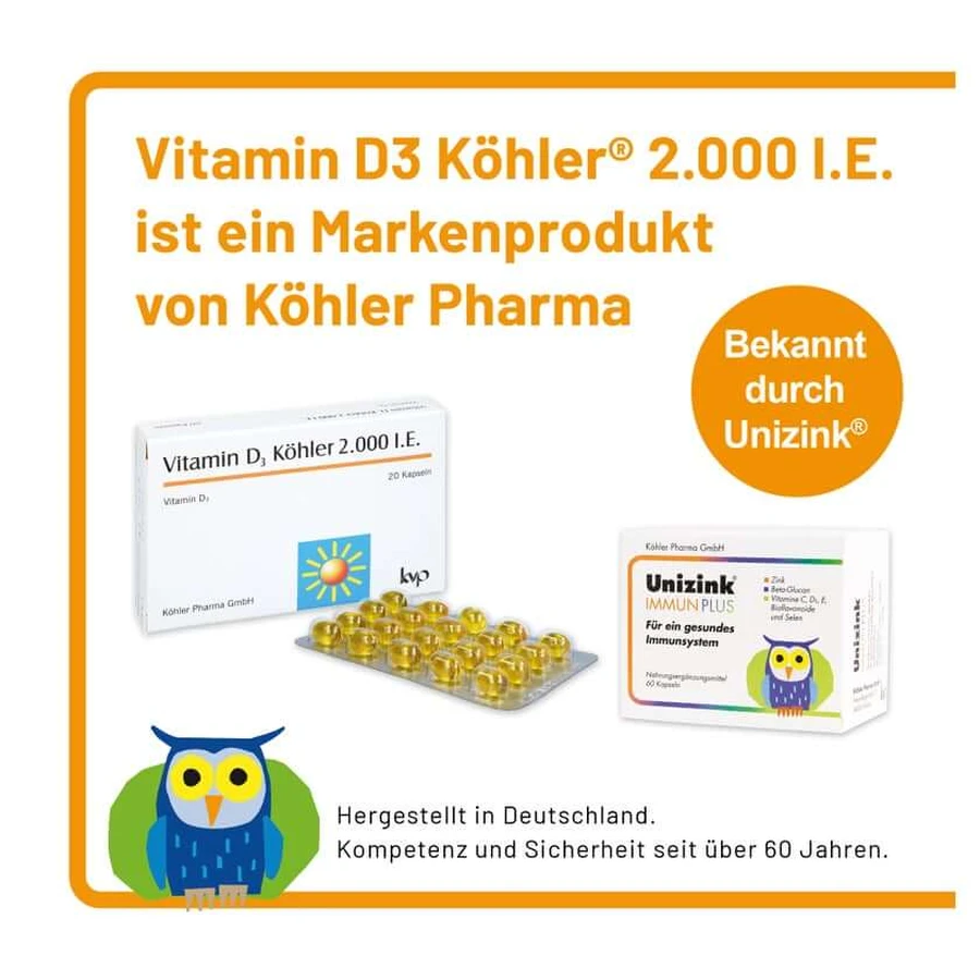 Vitamin D3 Köhler 2,000 IU 20 St