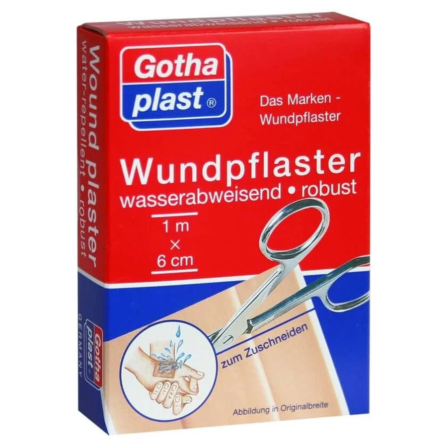 Gothaplast wound plaster robust 1mx6cm water-repellent 1 pc