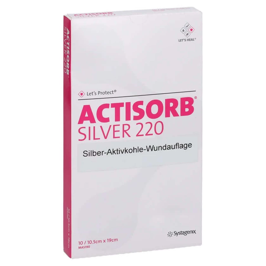 Actisorb 220 Silver 10.5x19 cm sterile Ko 10 pcs
