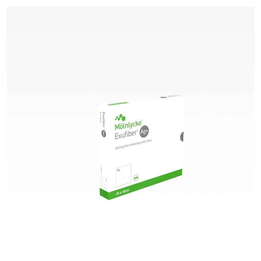 Exufiber Ag+ 10x10 cm gel-like fiber composite 10 pcs.