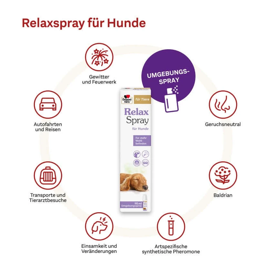 Double Heart For Animals Spray relaxant pour chiens 90 ml