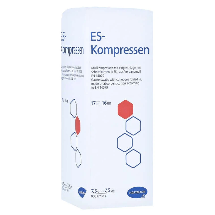 Es-compresses non-sterile 7.5x7.5 cm 16x 100 pcs.