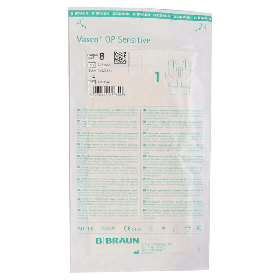 Vasco OP Gants sensibles poudre stérile 2 pcs.