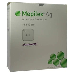 Mepilex Ag foam dressing 10 x 10 cm 10 pcs.