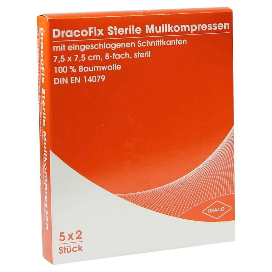 Dracofix PEEL compresses sterile 7.5x7.5cm 8x5x2 pcs.