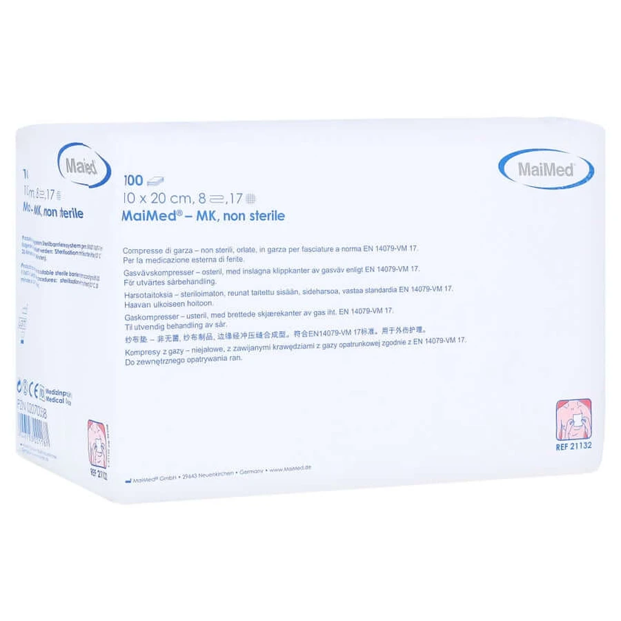 Gauze compresses 10x20 cm non-sterile 8-fold 100 pcs.