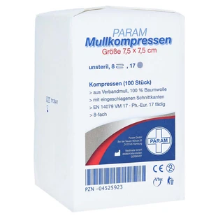 Gauze compresses 7.5x7.5 cm non-sterile 8x 100 pcs.