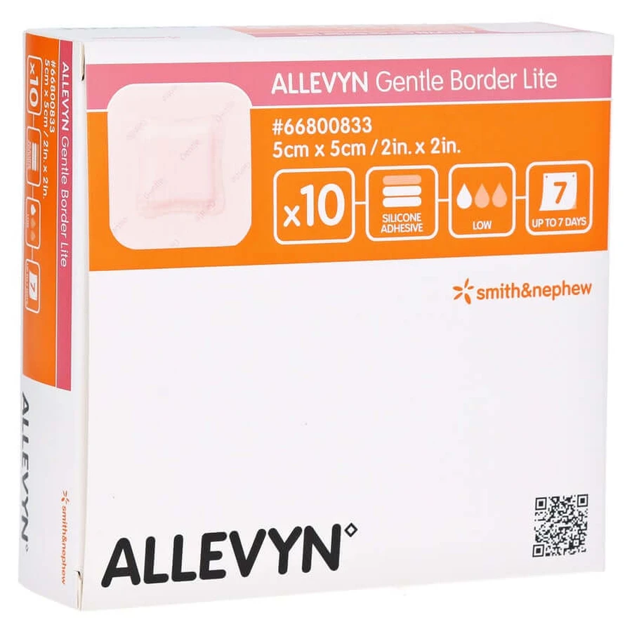 Allevyn Gentle Border Lite 5x5 cm foam 10 stuks.