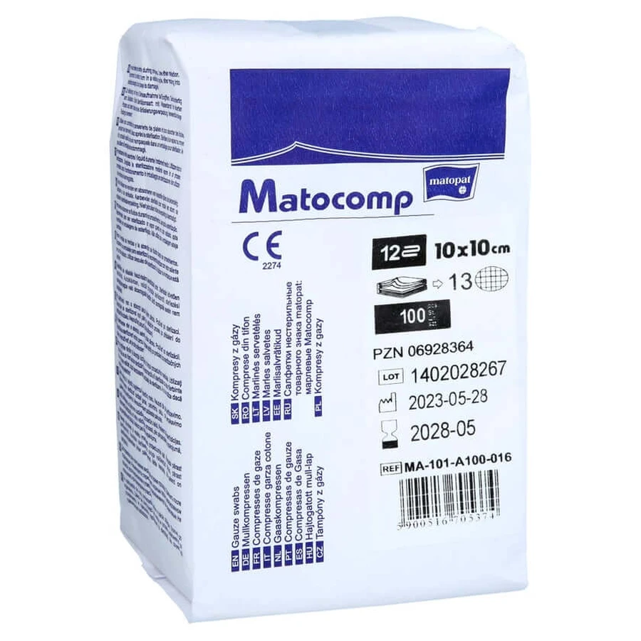 Gauze compresses 10x10 cm single 12-fold 13fä 100 pcs.