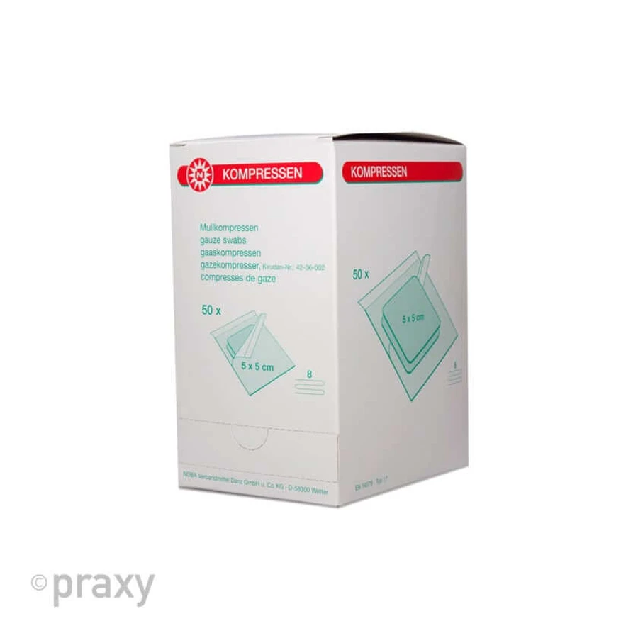 Noba gauze compress-sterile 8-fold 50 x 2 pieces, 10 x 10 cm 50X2 pcs.