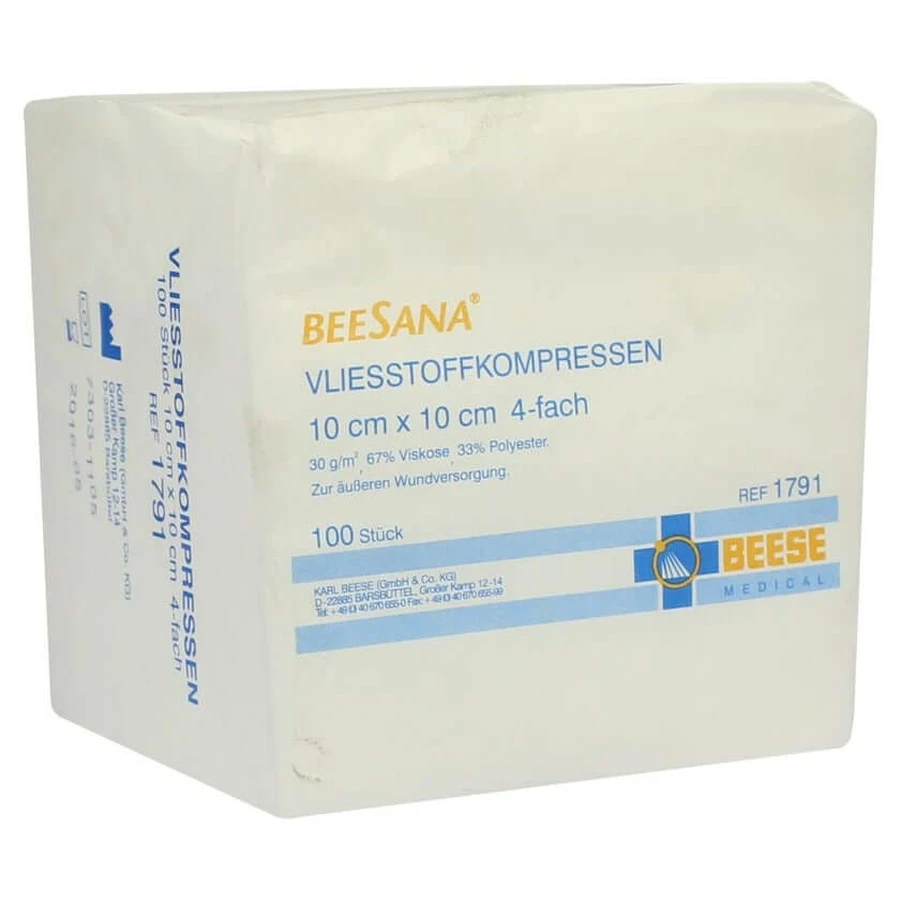 Non-woven compresses non-sterile 10x10 cm 4-fold 100 pcs.