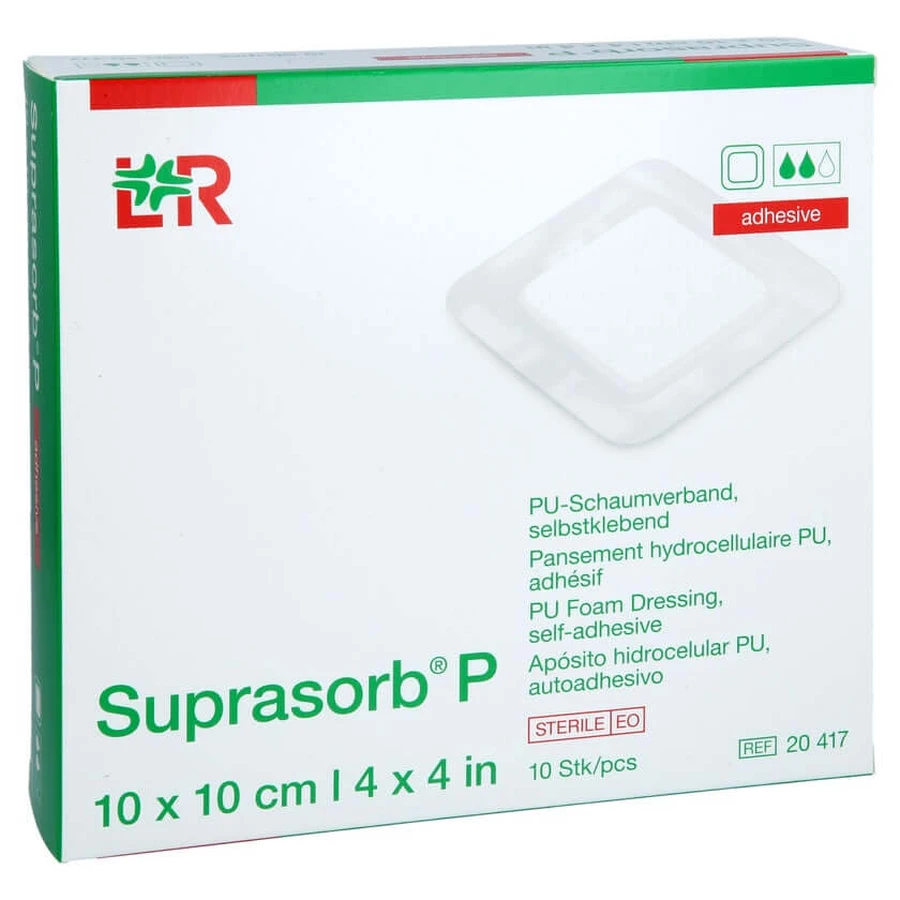 Suprasorb P Pu-foam self-adhesive 10x 10 pcs.