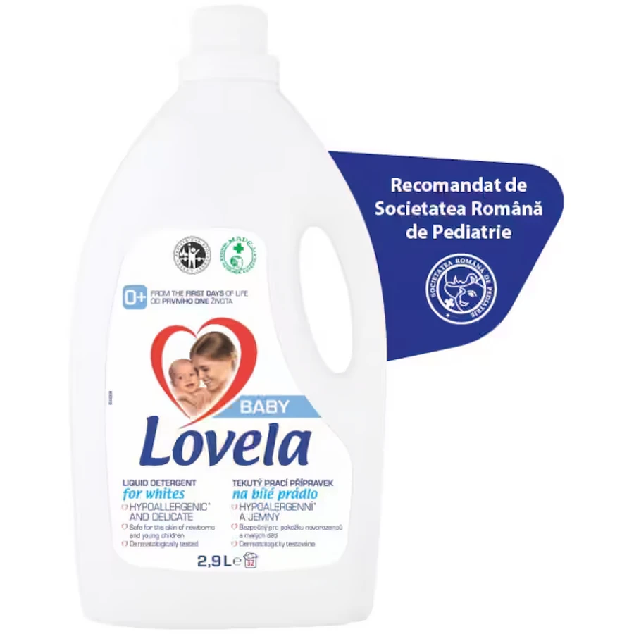 Liquid white laundry detergent, 2.9 Litres, Lovela Baby